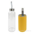 500ml Single Wall Glass Drinking Bottle With Cover